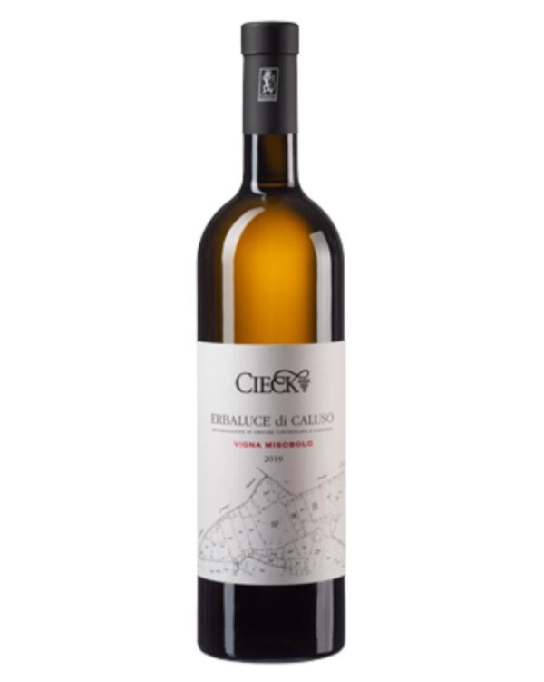 cieck erbaluce di caluso vigna misobolo bottiglia di vino bianco prodotto in Italia, in Piemonte