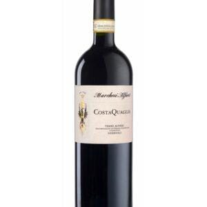 marchesi alfieri nebbiolo costa quaglia bottiglia di vino rosso prodotto in Italia, nel monferrato astigiano in Piemonte