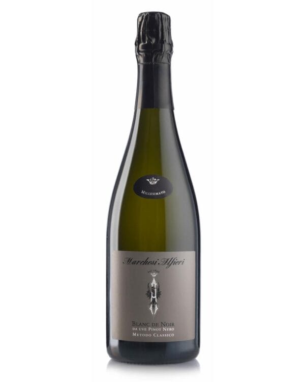 marchesi alfieri spumante blanc de noir brut bottiglia di spumante prodotto in Italia, nel monferrato astigiano in Piemonte