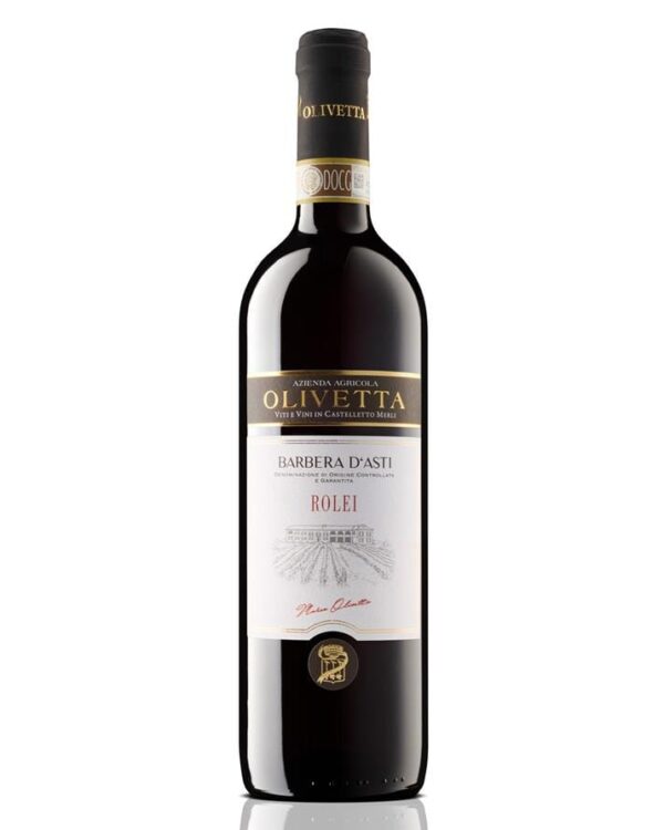 olivetta barbera rolei bottiglia di vino rosso prodotto in Italia, nel monferrato in Piemonte