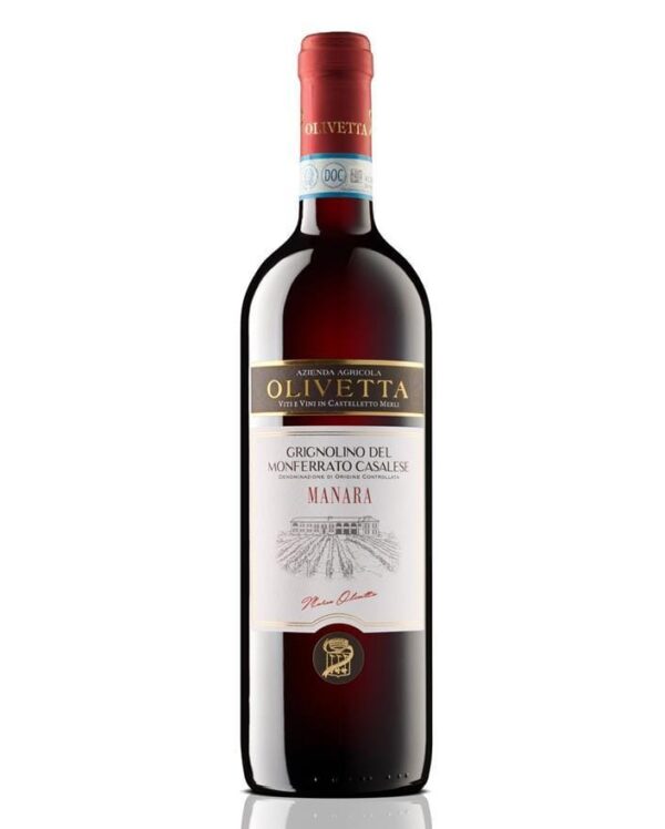 olivetta grignolino del monferrato bottiglia di vino rosso prodotto in Italia, nel monferrato in Piemonte