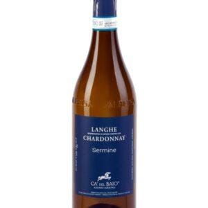cà del baio chardonnay sermine bottiglia di vino bianco prodotto in Italia, nella zona delle Langhe in Piemonte