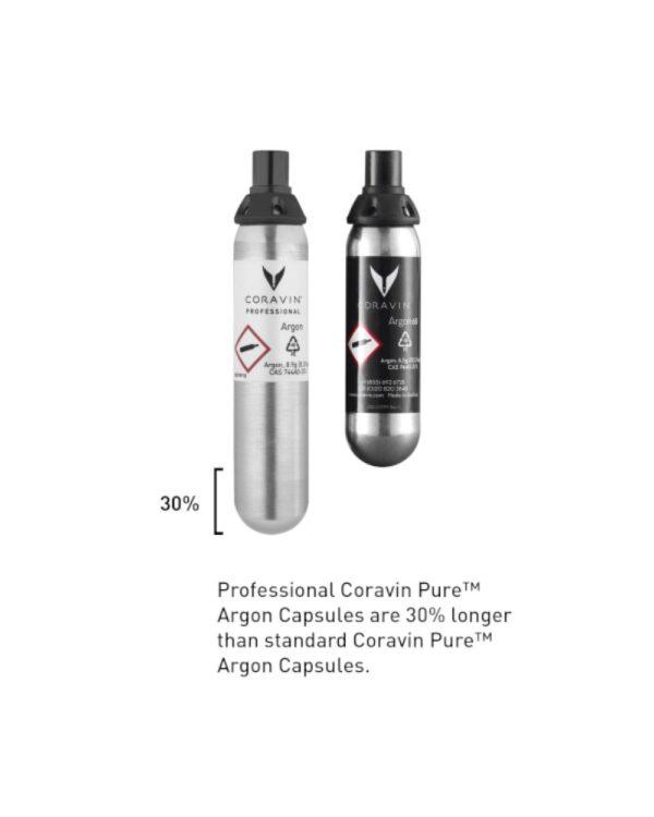 coravin capsula gas argon +30%, ricambio per apparecchio mescita model three e pivot