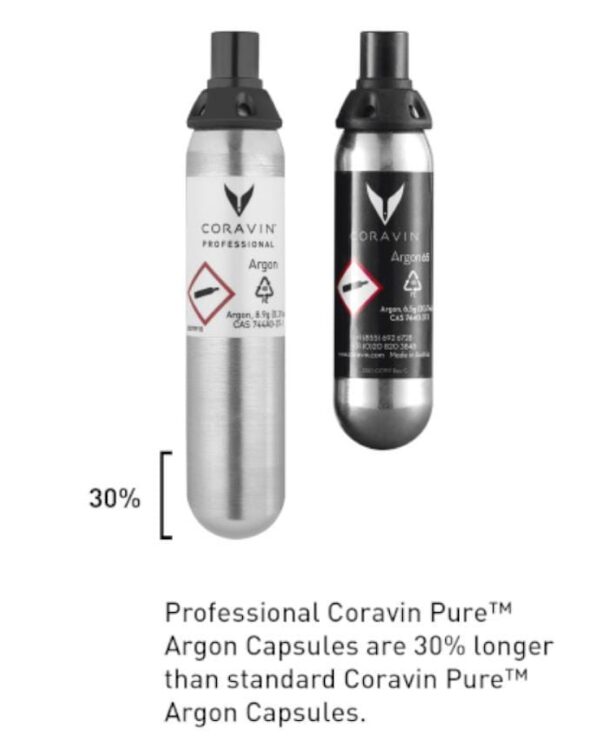coravin capsula gas argon PIU30, ricambio per apparecchio mescita model three e pivot
