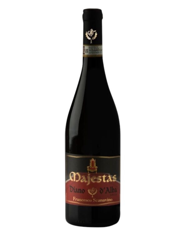 scanavino dolcetto majestas bottiglia di vino rosso prodotto in Italia, nella zona delle Langhe in Piemonte