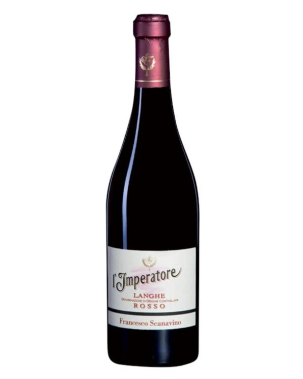 scanavino langhe rosso l'imperatore bottiglia di vino rosso prodotto in Italia, nella zona delle Langhe in Piemonte
