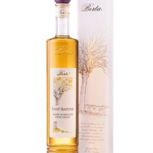 berta grappa di moscato Sant'Antone barricata bottiglia di distillato prodotto in Italia, in Piemonte
