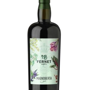 magnoberta Amaro Fernet Menta bottiglia di liquore alle erbe prodotto in Italia, in Piemonte