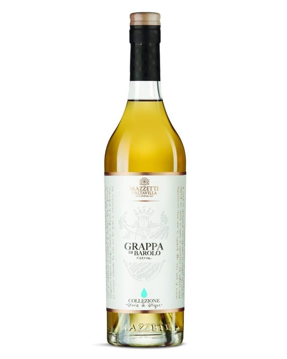 Mazzetti d'Altavilla Grappa di Barolo barricata (0,7lt.) Incredibile 1 mazzetti d'altavilla grappa di barolo barricata bottiglia di distillato prodotto in Italia, in Piemonte