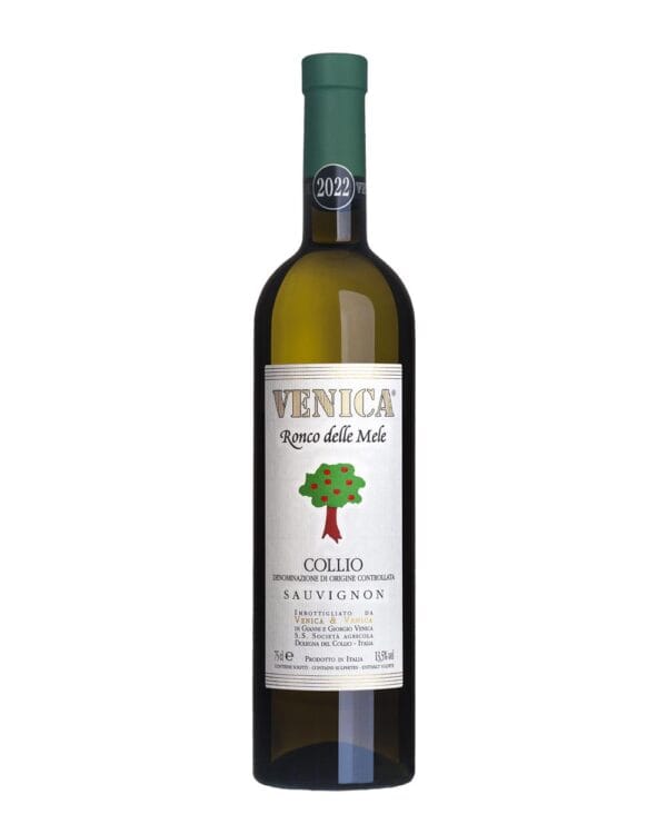 venica sauvignon blanc ronco delle mele bottiglia di vino bianco prodotto in Italia, nel Collio in Friuli