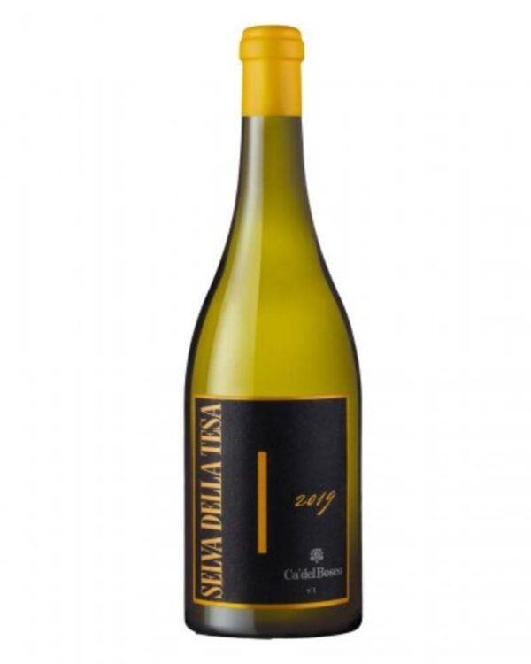 cà del bosco chardonnay selva della tesa bottiglia di vino bianco, prodotto in Italia, in Lombardia