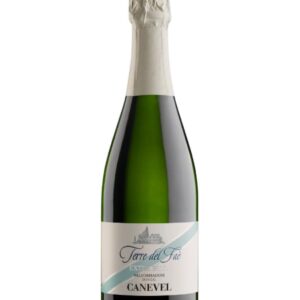 canevel prosecco valdobbiadene terre del faè extra brut bottiglia di vino spumante prodotto in Italia, nella zona di Valdobbiadene in Veneto