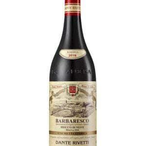dante rivetti barbaresco bricco di neive 2016 etichetta storica bottiglia di vino rosso prodotto in Italia, nella zona delle Langhe in Piemonte
