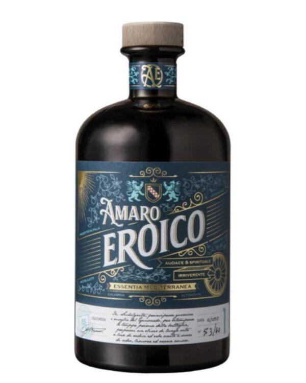 essenza mediterranea amaro eroico bottiglia di liquore alle erbe prodotto in Italia, in Calabria