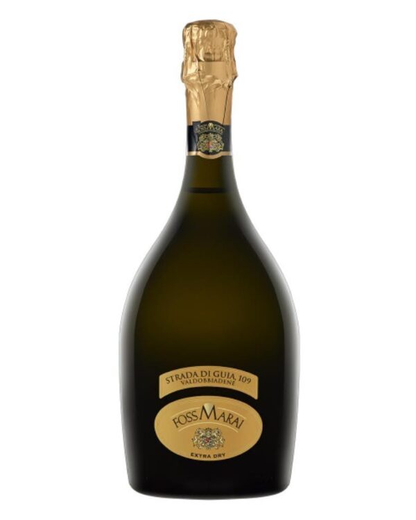 foss marai prosecco valdobbiadene strada di guja extra dry bottiglia di vino spumante prodotto in Italia, nella zona di valdobbiadene da uve glera