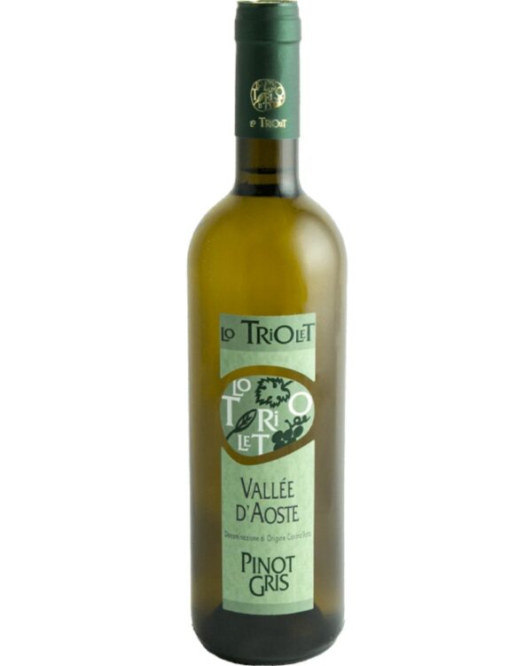 lo triolet pinot gris bottiglia di vino bianco prodotto in Italia, nella Valle D'Aosta