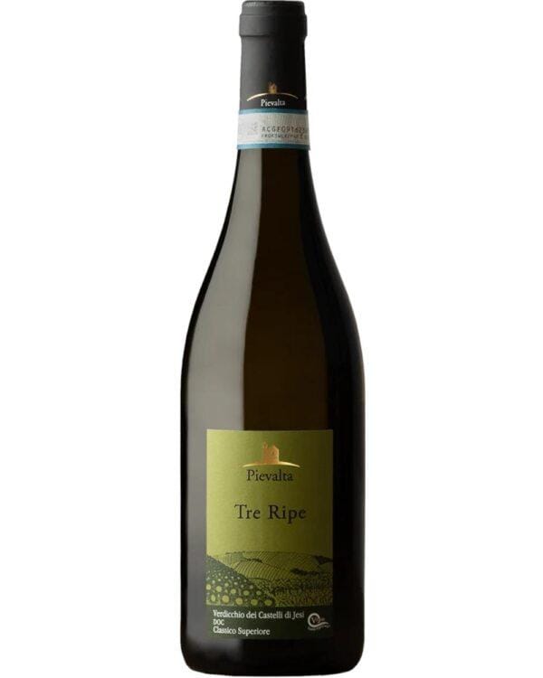 Pievalta verdicchio dei castelli di jesi Tre Ripe bottiglia di vino bianco prodotto in Italia, nella zona dei castelli di Jesi nelle Marche