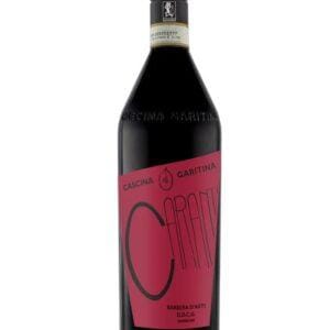 cascina garitina barbera superiore caranti bottiglia di vino rosso prodotto in Italia, nella zona delle Langhe Astigiane, in Piemonte