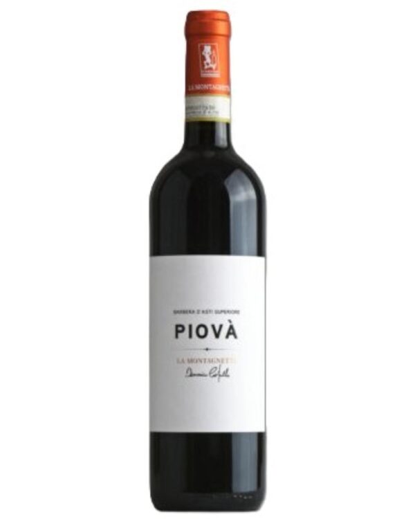 la montagnetta barbera d'asti superiore piovà bottiglia di vino rosso prodotto in Italia, nella zona del Monferrato Astigiano, in Piemonte