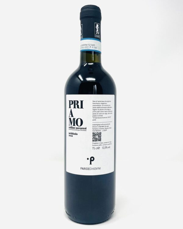 paride chiovini colline novaresi nebbiolo priamo bottiglia di vino rosso prodotto in Italia, nella zona delle colline novaresi in Piemonte
