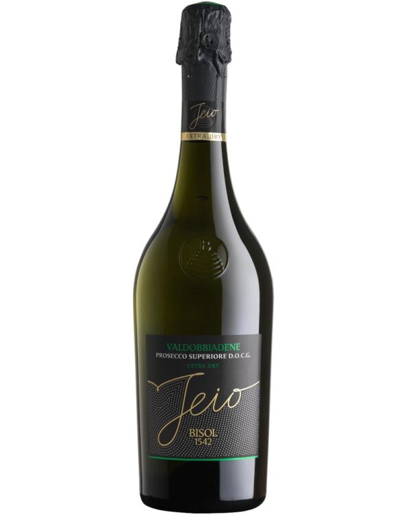 Bisol Prosecco Valdobbiadene Jeio Extra Dry bottiglia di vino spumante prodotto in Italia, nella zona di valdobbiadene da uve glera