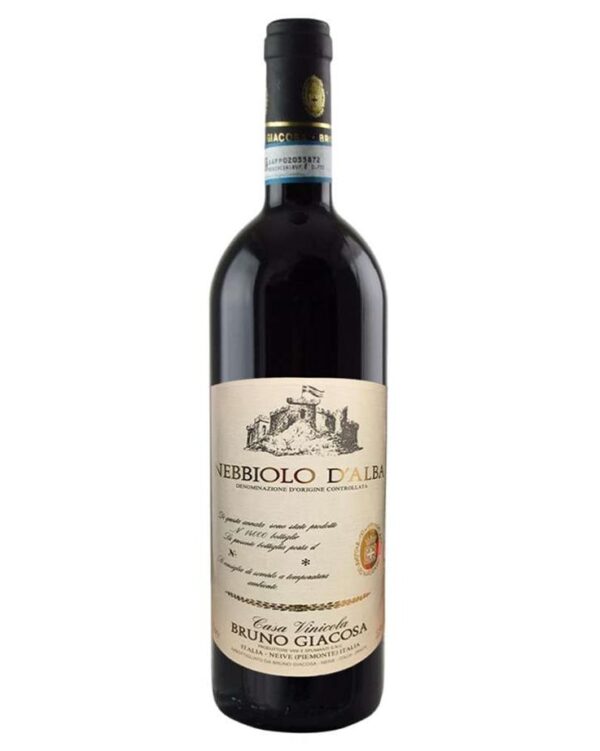 bruno giacosa nebbiolo d'alba bottiglia di vino rosso prodotto in Italia, nella zona delle Langhe in Piemonte