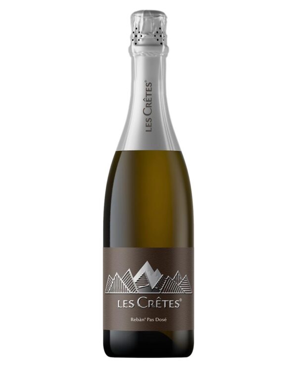 les cretes metodo classico reban pas dosè bottiglia di vino spumante bianco prodotto in Italia, in Valle d'Aosta