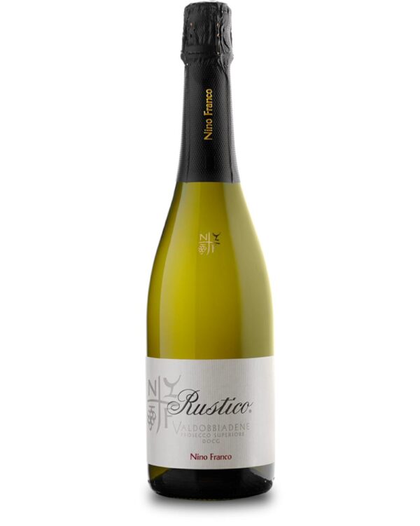 nino franco prosecco valdobbiadene rustico brut bottiglia di vino spumante prodotto in Italia, nella zona di Valdobbiadene in Veneto