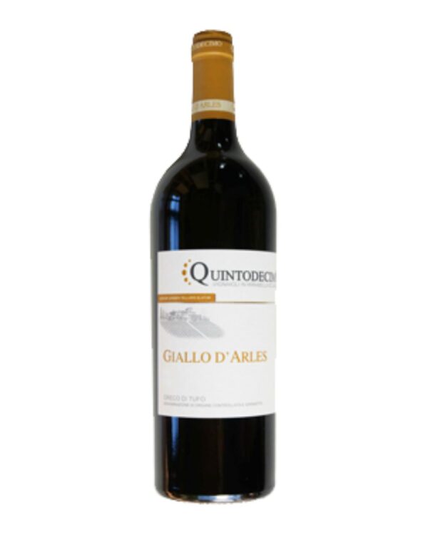 quintodecimo greco di tufo giallo d'arles bottiglia di vino bianco prodotto in Italia, in Campania
