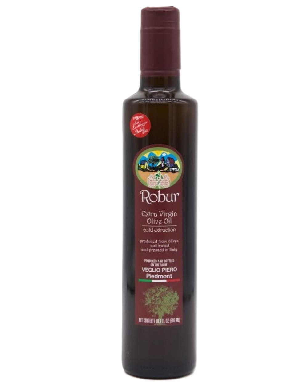 Veglio olio extra vergine Robur (0,5lt.) incredibile 1 veglio olio extra vergine robur bottiglia di olio extra vergine di oliva prodotto in Italia, nel Monferrato Astigiano in Piemonte