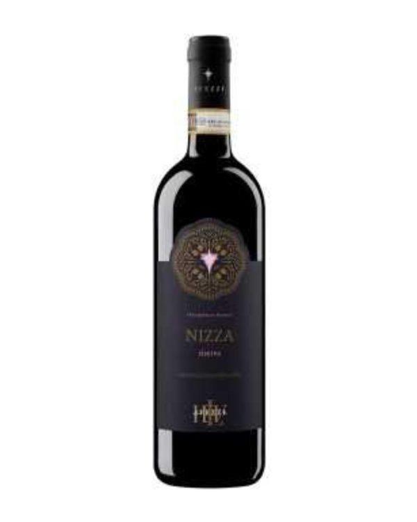 avezza barbera nizza riserva bottiglia di vino rosso prodotto in Italia, nella zona di Nizza in Piemonte