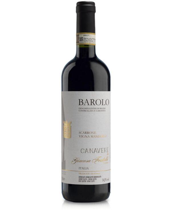 fratelli giacosa barolo scarrone vigna mandorlo bottiglia di vino rosso prodotto in Italia, nella zona delle Langhe in Piemonte