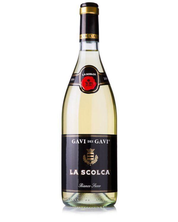 la scolca gavi etichetta nera bottiglia di vino bianco prodotta in Italia, in Piemonte