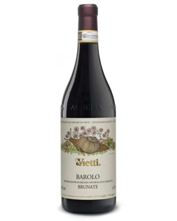 vietti barolo brunate bottiglia di vino rosso prodotto in Italia, nella zona delle Langhe in Piemonte