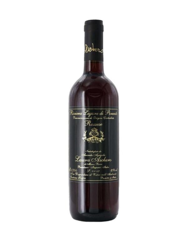 laura aschero rossese bottiglia di vino rosso prodotto in Italia, nella riviera di ponente in Liguria