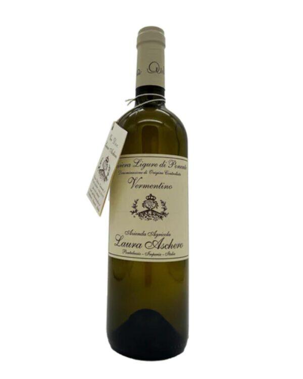 laura aschero vermentino bottiglia di vino bianco prodotto in Italia, nella riviera di ponente in Liguria