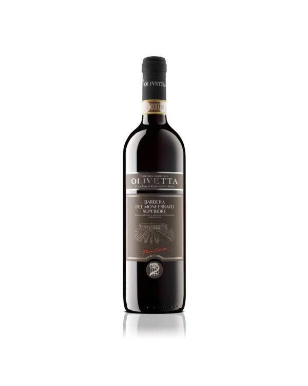 olivetta barbera monferrato superiore bottiglia di vino rosso prodotto in Italia, nel monferrato in Piemonte
