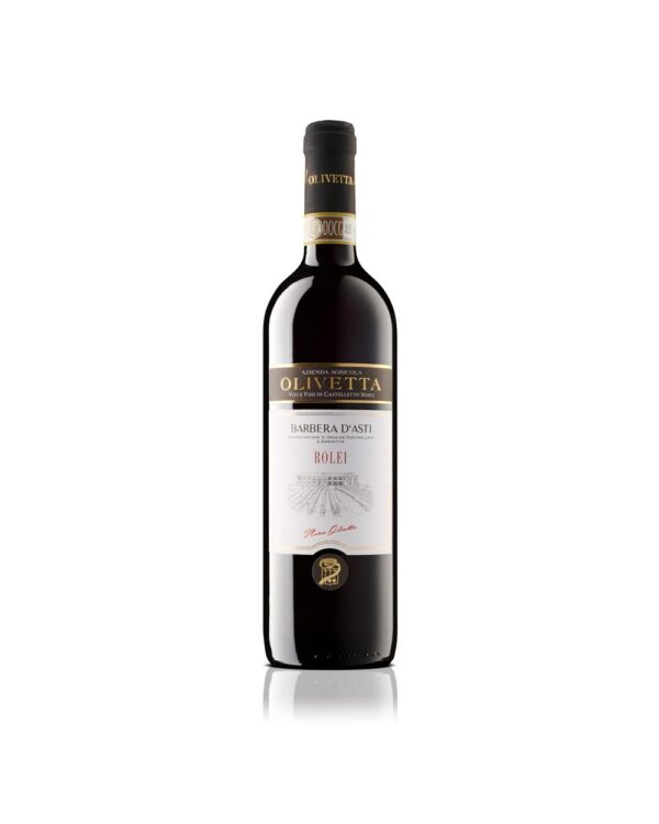 olivetta barbera rolei bottiglia di vino rosso prodotto in Italia, nel monferrato in Piemonte