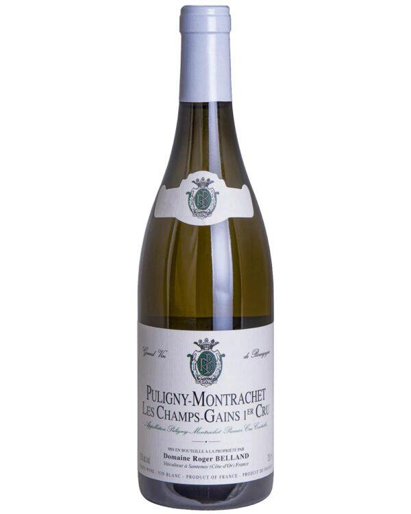 roger belland puligny montrachet 1er cru les champ gain bottiglia di vino bianco prodotto in Francia, in Borgogna