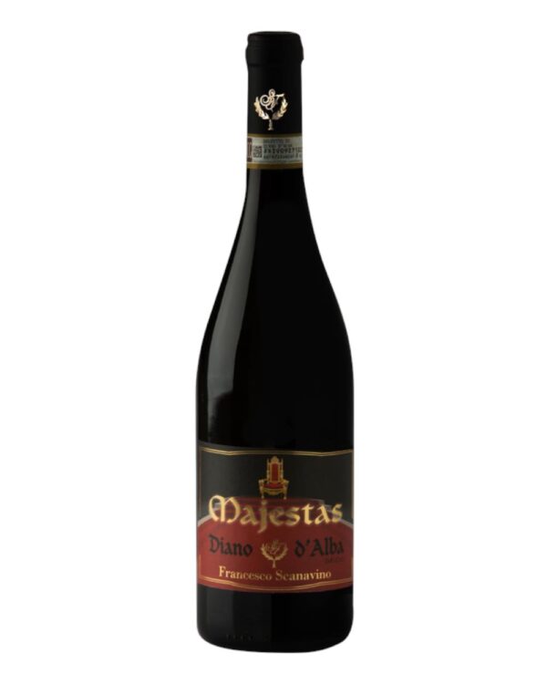 scanavino dolcetto majestas bottiglia di vino rosso prodotto in Italia, nella zona delle Langhe in Piemonte