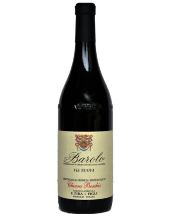 E. Pira Chiara Boschis Barolo Via Nuova bottiglia di vino rosso italiano prodotto nelle Langhe, in Piemonte