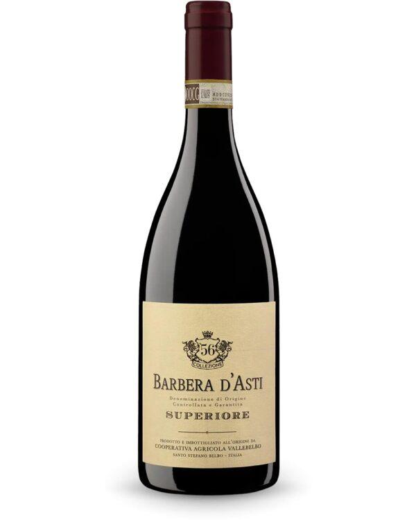 Vallebelbo Barbera d'Asti Superiore Collezione 56 bottiglia di vino rosso italiano prodotto nella zona del monferrato astigiano da uve barbera