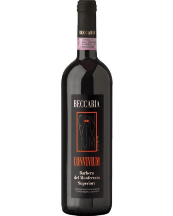 beccaria barbera superiore convivium bottiglia di vino rosso prodotto in Italia, nella zona del Monferrato In Piemonte