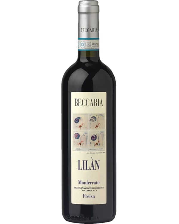 beccaria monferrato freisa lilan bottiglia di vino rosso prodotto in Italia, nella zona del Monferrato In Piemonte