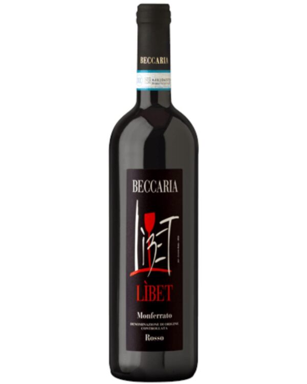 beccaria monferrato nebbiolo libet bottiglia di vino rosso prodotto in Italia, nella zona del Monferrato In Piemonte